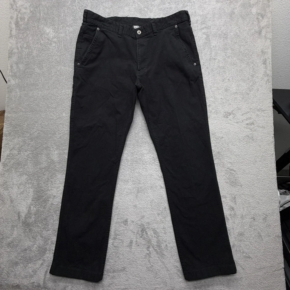 Eddie Bauer Pants Mens Measured 38x32 Black Cargo Canvas Utility Pant Stretch